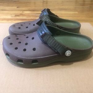 Brown and Green Clogs